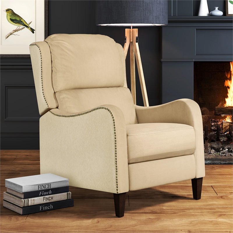 Finch Eddington Recliner Accent Chair in Two-Toned Cream