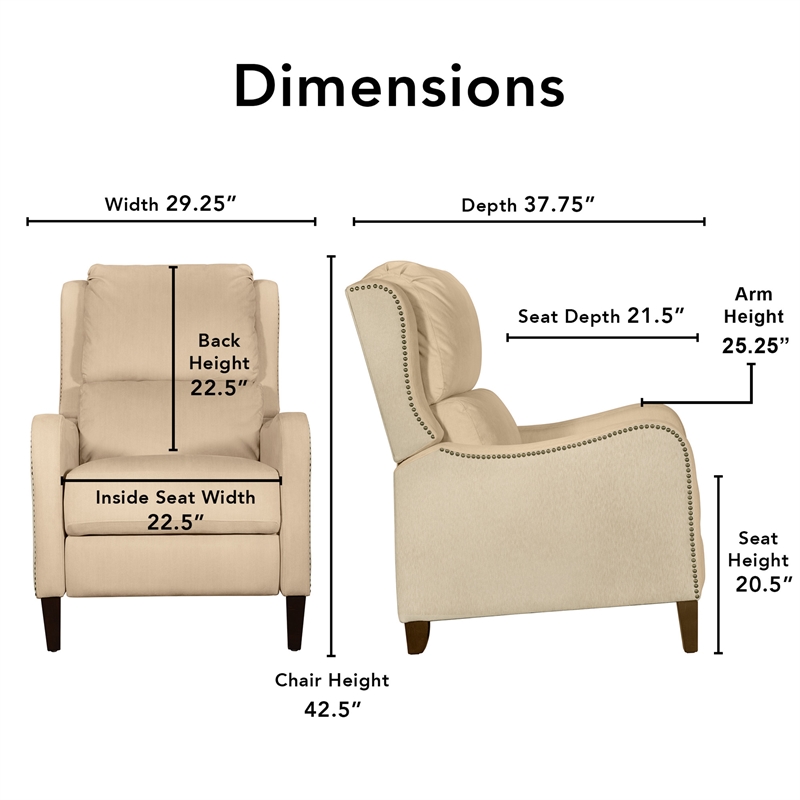 Finch Eddington Recliner Accent Chair in Two-Toned Cream