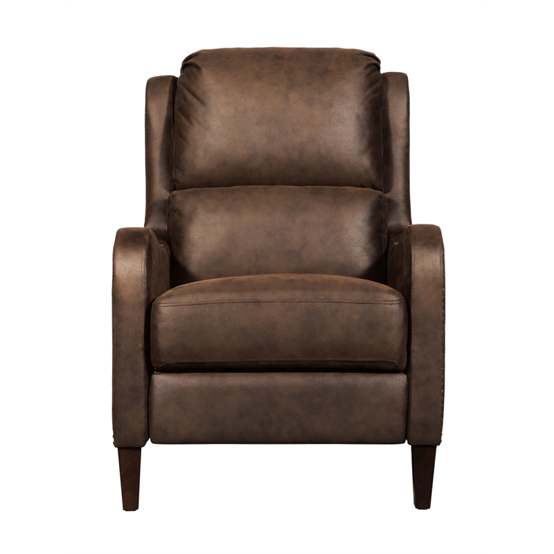 Tommy Hilfiger Eddington Modern Recliner Chair Brown Faux Leather
