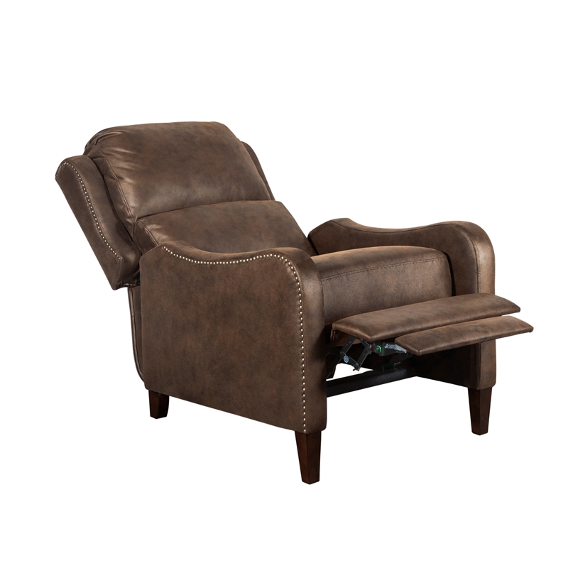 Tommy Hilfiger Eddington Modern Recliner Chair Brown Faux Leather
