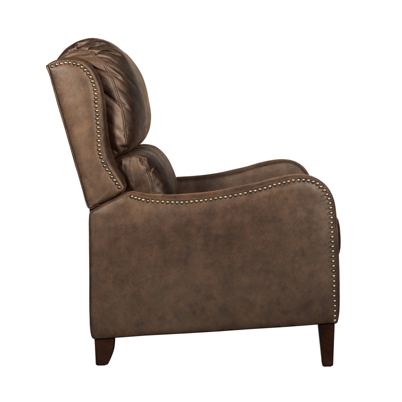 Tommy Hilfiger Eddington Modern Recliner Chair Brown Faux Leather