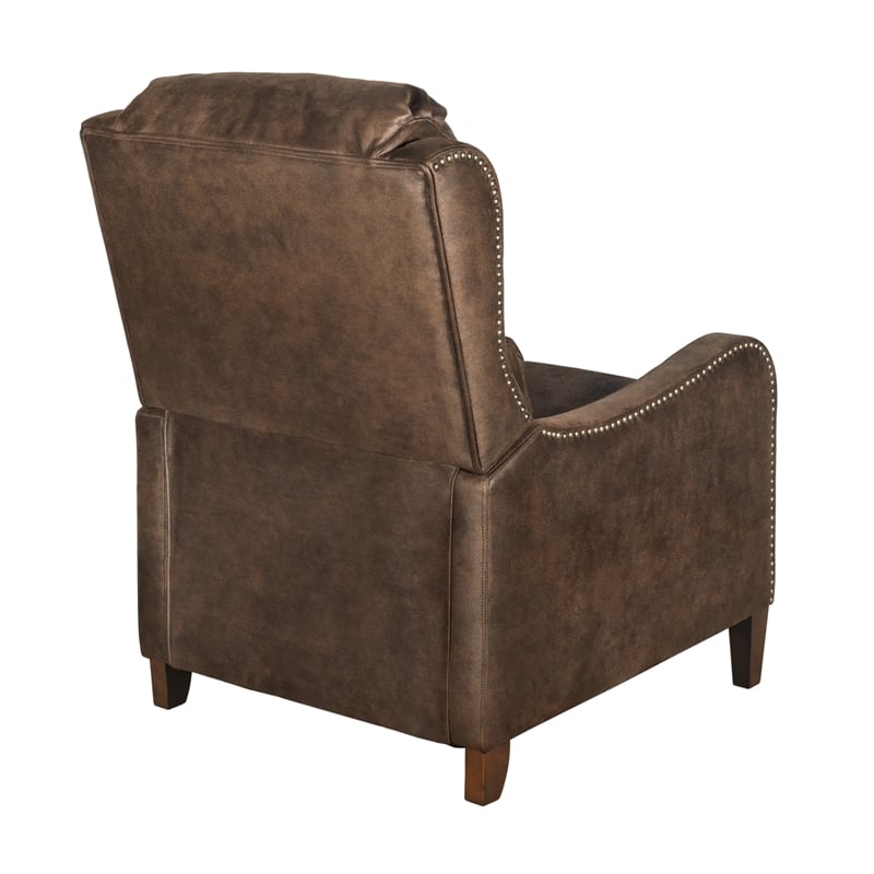 Tommy Hilfiger Eddington Modern Recliner Chair Brown Faux Leather