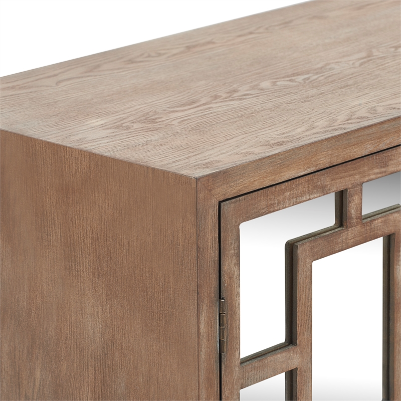 Tommy Hilfiger Hayworth Short Mirrored Accent Cabinet Ash Gray