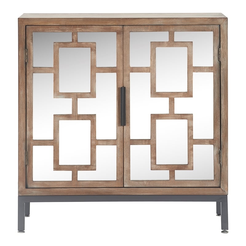 Tommy Hilfiger Hayworth Short Mirrored Accent Cabinet Ash Gray