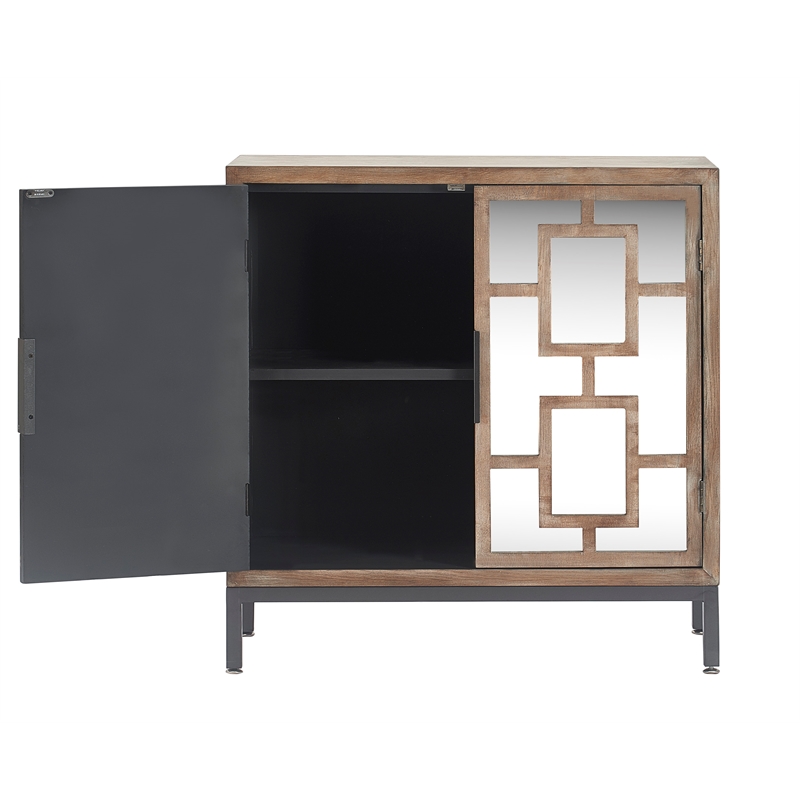 Tommy Hilfiger Hayworth Short Mirrored Accent Cabinet Ash Gray