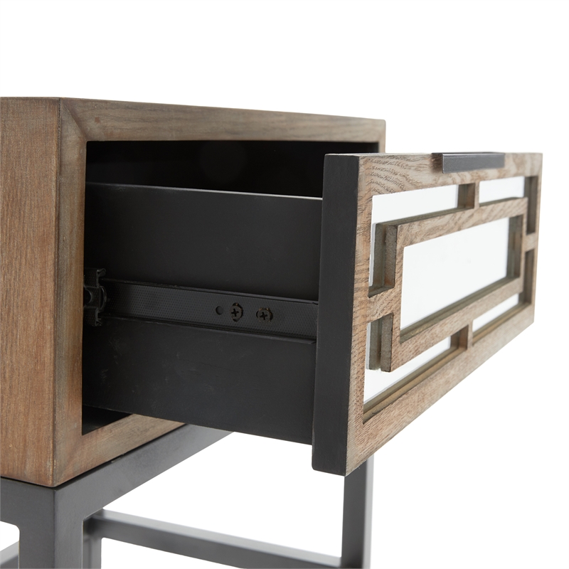 Tommy Hilfiger Hayworth Mirrored Side Table in Ash Gray