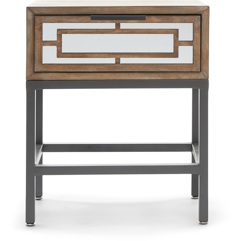 Tommy Hilfiger Hayworth Mirrored Side Table in Ash Gray