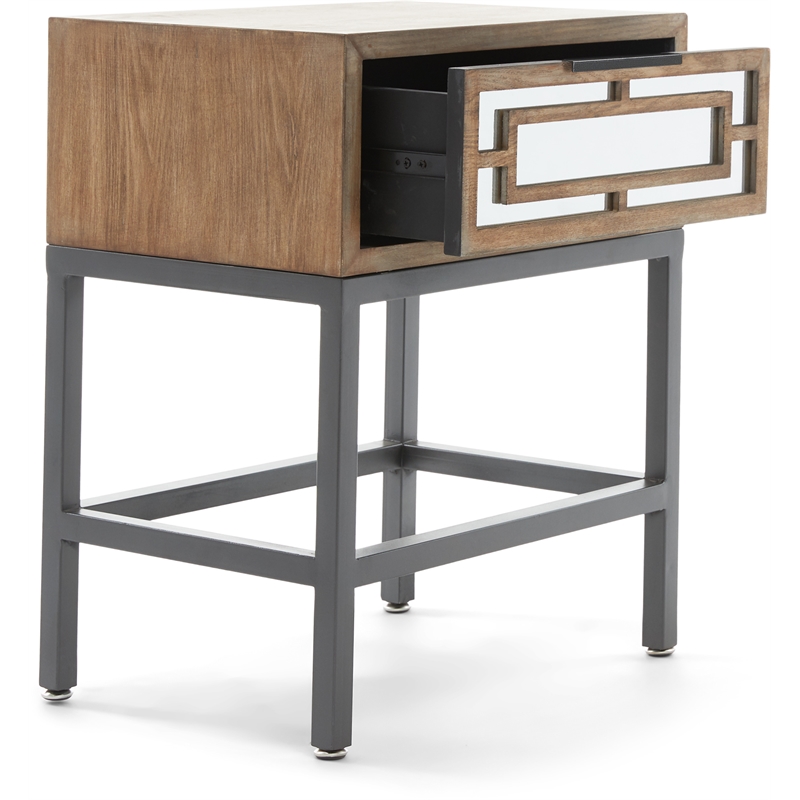Tommy Hilfiger Hayworth Mirrored Side Table in Ash Gray