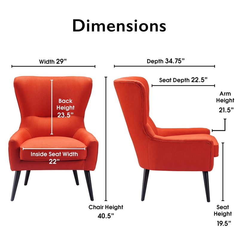 Tommy Hilfiger Auburn Wingback Chair Blood Orange