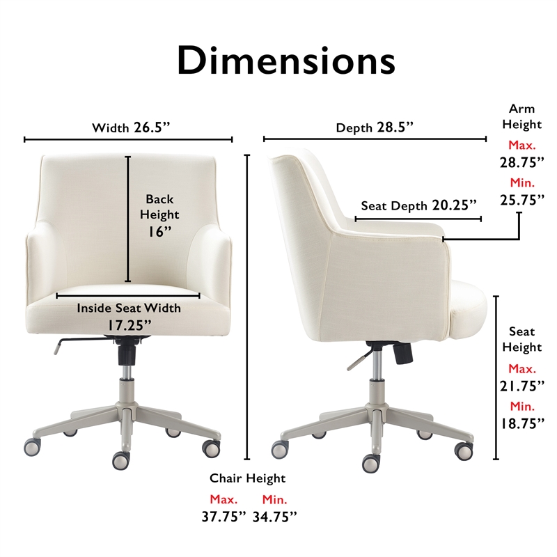 Tommy Hilfiger Belmont Home Office Chair Ivory Fabric