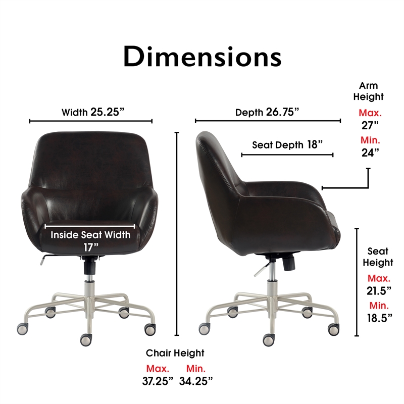 Tommy Hilfiger Forester Leather Office Chair Dark Brown