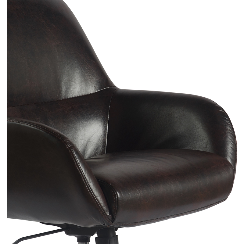 Tommy Hilfiger Forester Leather Office Chair Dark Brown