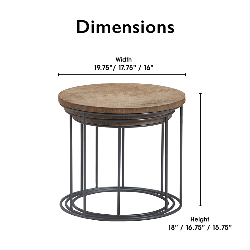 Tommy Hilfiger Berkshire Nesting Side Tables Set of 3