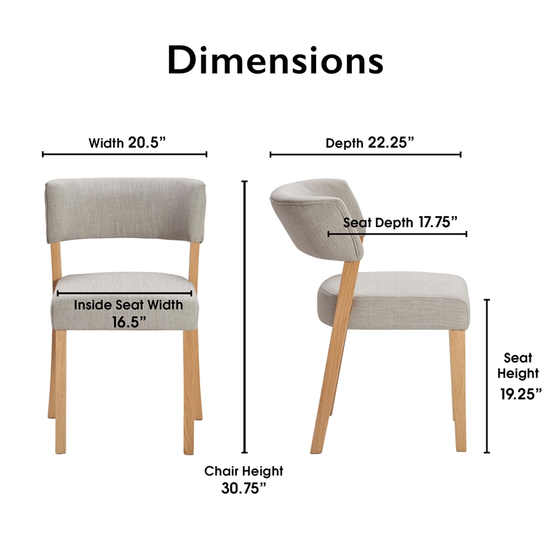 Tommy Hilfiger Waltham Dining Chair Set of 2 Light Gray