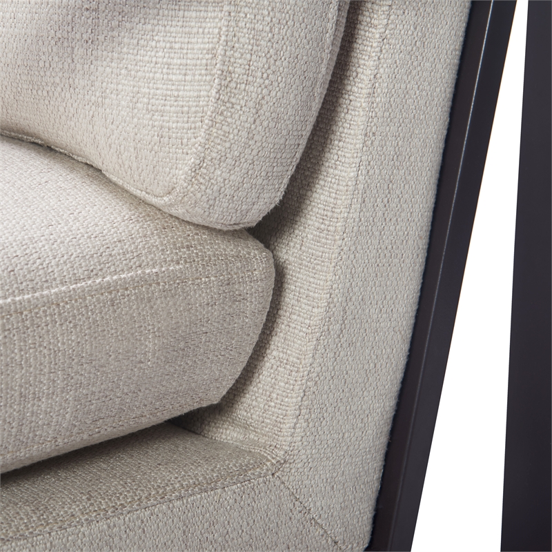 Tommy Hilfiger Russell Bronze Metal Frame Accent Chair Linen