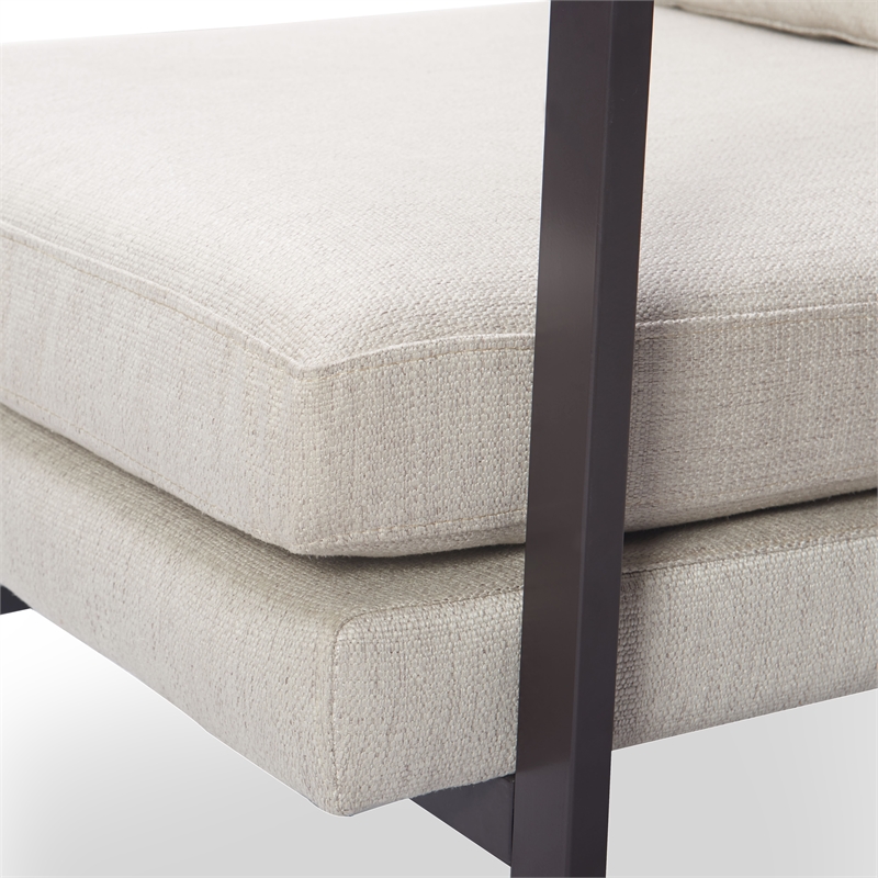 Tommy Hilfiger Russell Bronze Metal Frame Accent Chair Linen