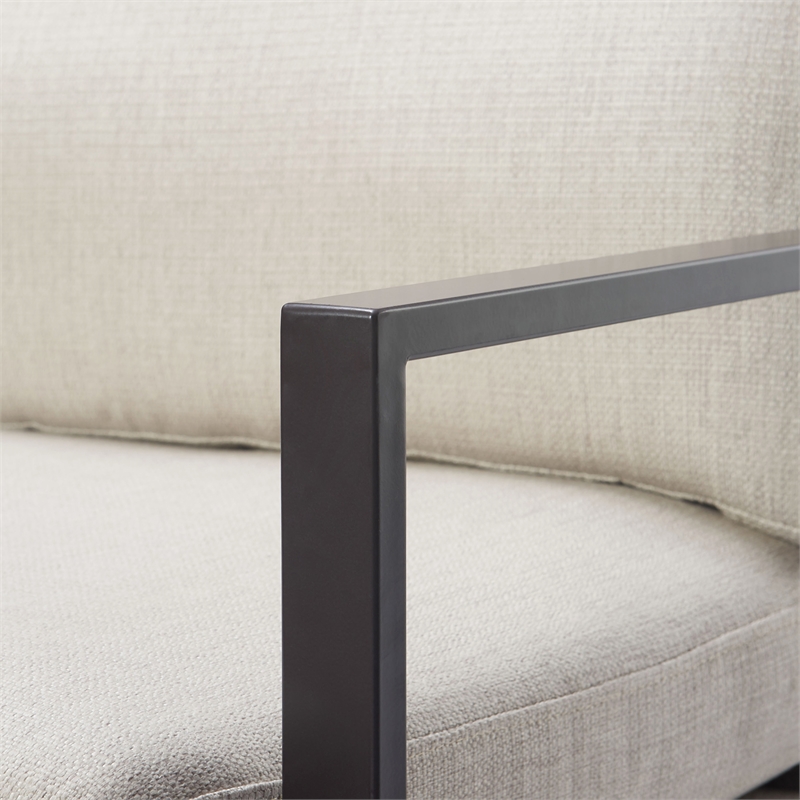 Tommy Hilfiger Russell Bronze Metal Frame Accent Chair Linen