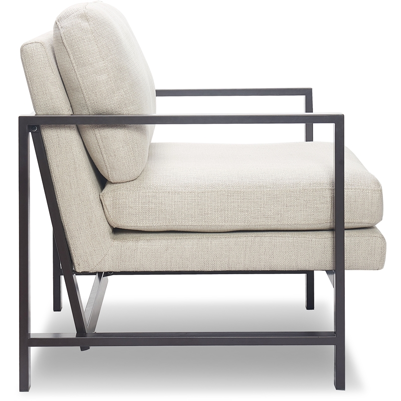 Tommy Hilfiger Russell Bronze Metal Frame Accent Chair Linen