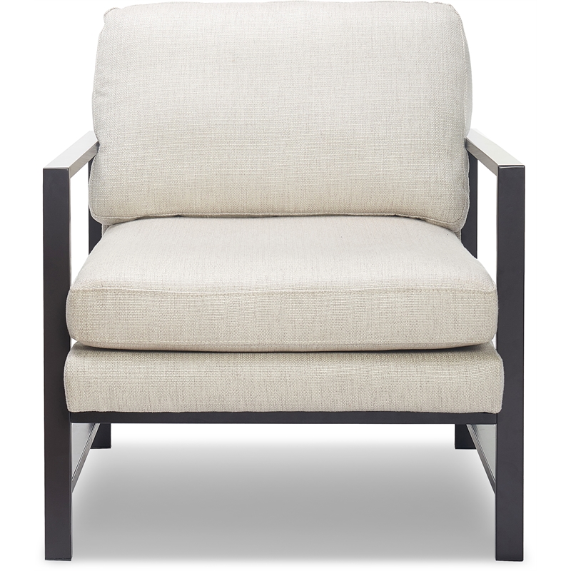 Tommy Hilfiger Russell Bronze Metal Frame Accent Chair Linen