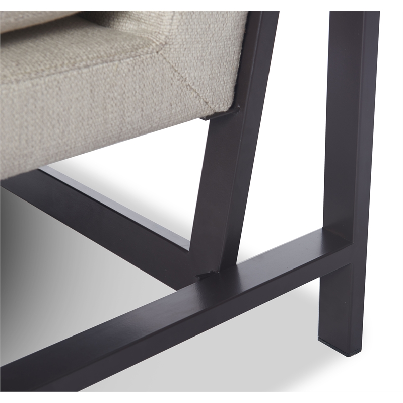 Tommy Hilfiger Russell Bronze Metal Frame Accent Chair Linen