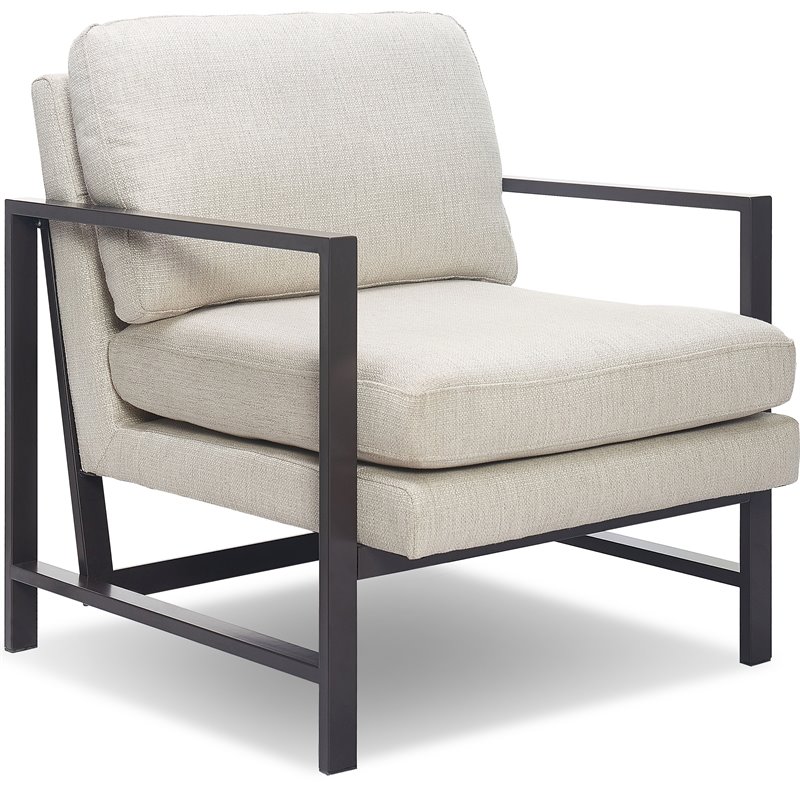 Tommy Hilfiger Russell Bronze Metal Frame Accent Chair Linen