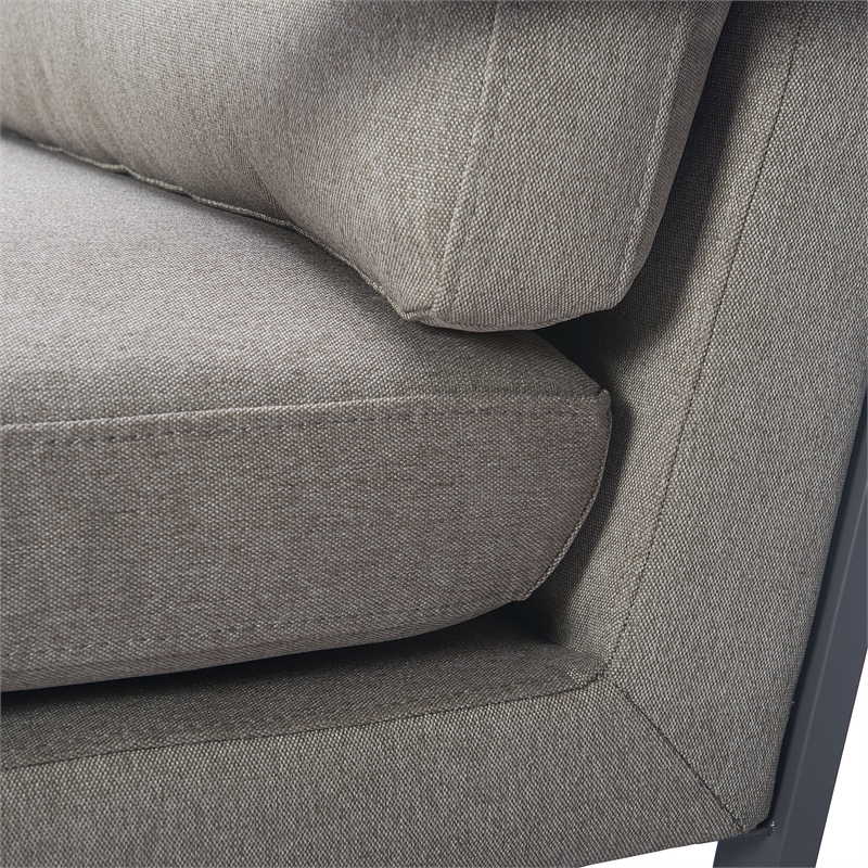 Tommy Hilfiger Russell Bronze Metal Frame Accent Chair Grey