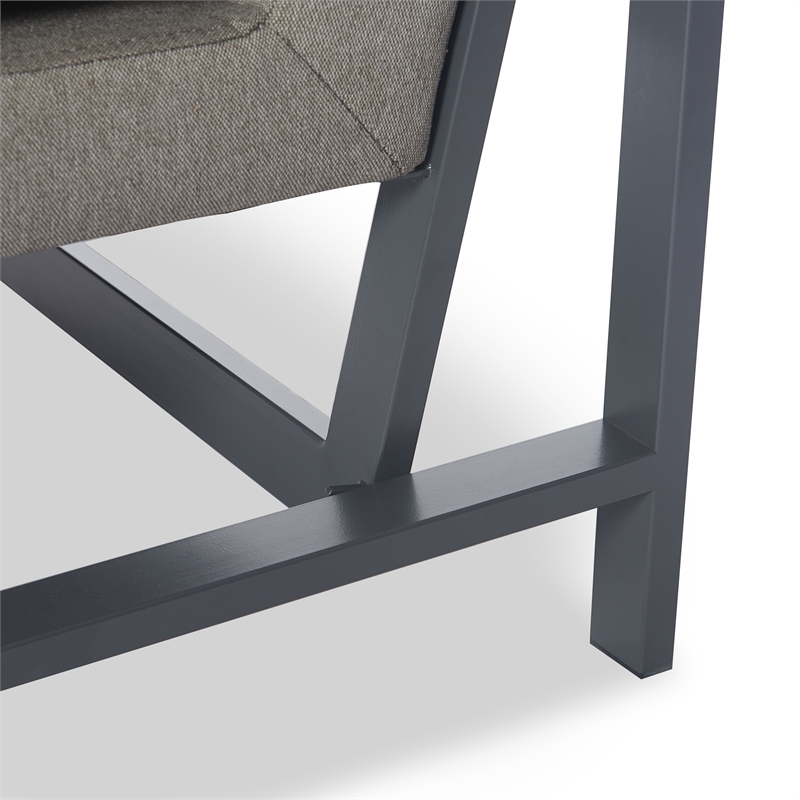 Tommy Hilfiger Russell Bronze Metal Frame Accent Chair Grey