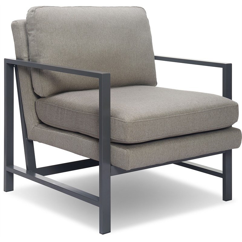 Tommy Hilfiger Russell Bronze Metal Frame Accent Chair Grey