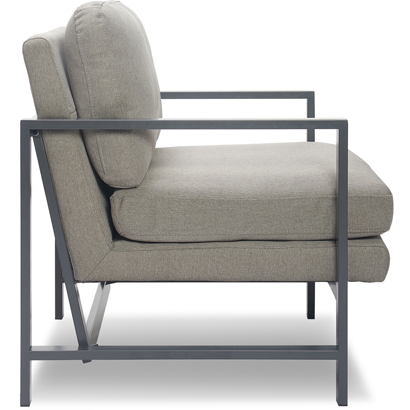 Tommy Hilfiger Russell Bronze Metal Frame Accent Chair Grey
