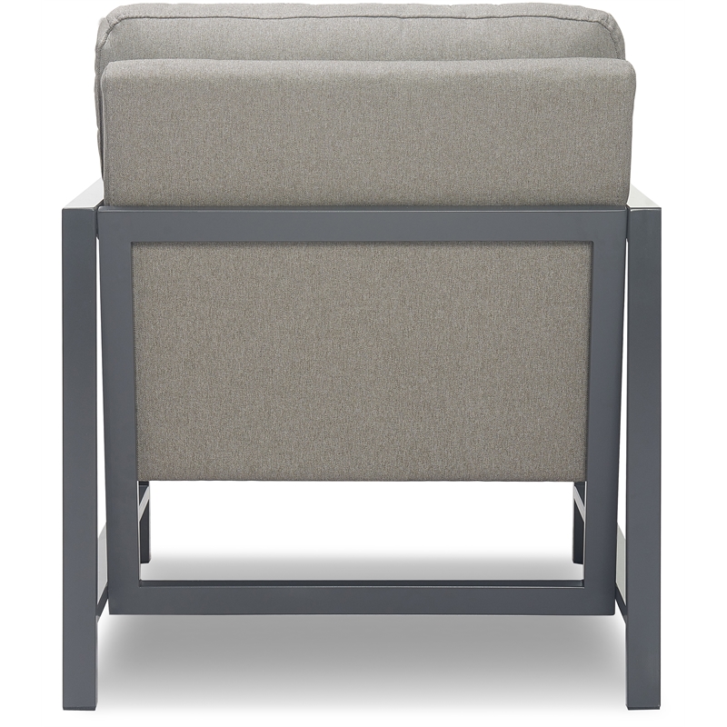 Tommy Hilfiger Russell Bronze Metal Frame Accent Chair Grey