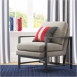 Tommy Hilfiger Russell Bronze Metal Frame Accent Chair Grey