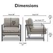 Tommy Hilfiger Russell Bronze Metal Frame Accent Chair Grey