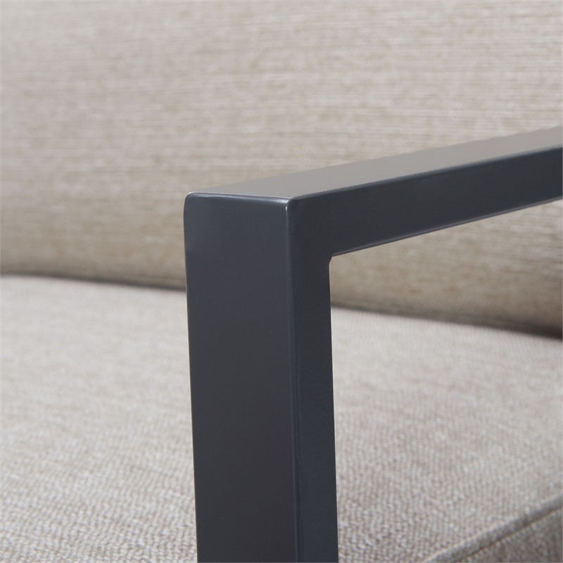 Tommy Hilfiger Russell Grey Metal Frame Accent Chair Linen