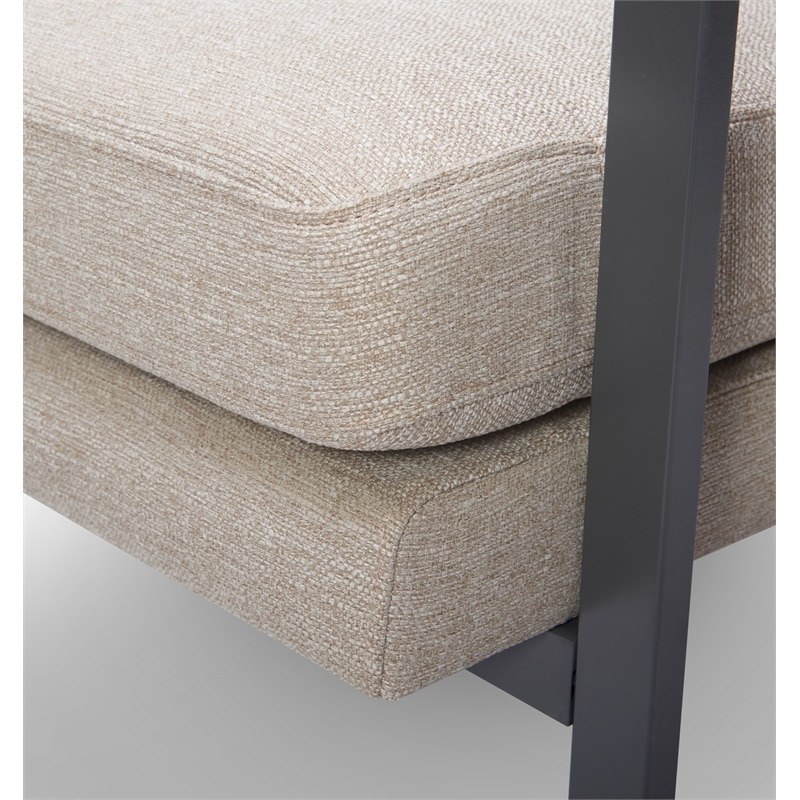 Tommy Hilfiger Russell Grey Metal Frame Accent Chair Linen