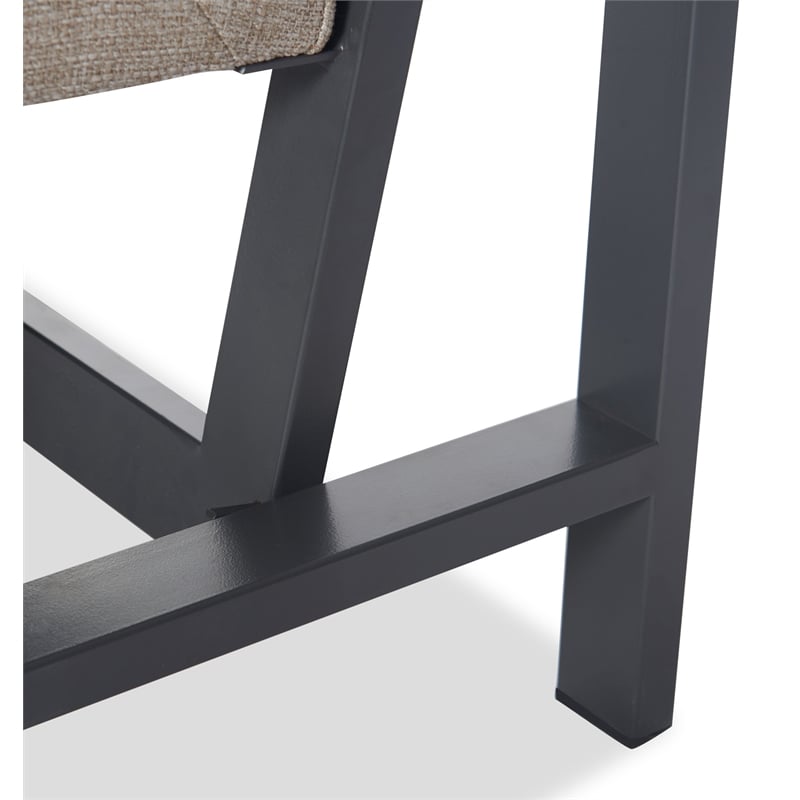 Tommy Hilfiger Russell Grey Metal Frame Accent Chair Linen