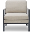 Tommy Hilfiger Russell Grey Metal Frame Accent Chair Linen