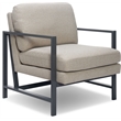 Tommy Hilfiger Russell Grey Metal Frame Accent Chair Linen
