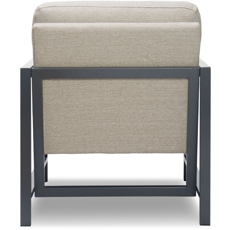 Tommy Hilfiger Russell Grey Metal Frame Accent Chair Linen