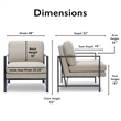 Tommy Hilfiger Russell Grey Metal Frame Accent Chair Linen