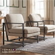 Tommy Hilfiger Russell Grey Metal Frame Accent Chair Linen