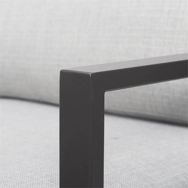 Tommy Hilfiger Russell Grey Metal Frame Accent Chair Light Grey