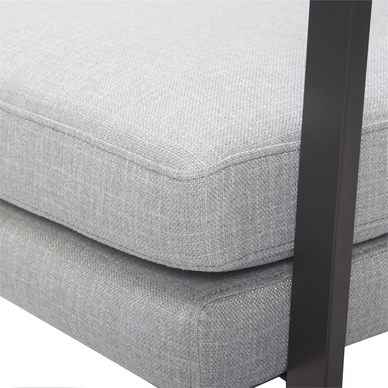 Tommy Hilfiger Russell Grey Metal Frame Accent Chair Light Grey