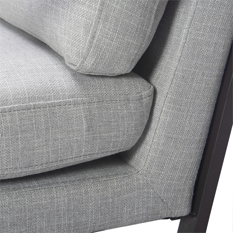 Tommy Hilfiger Russell Grey Metal Frame Accent Chair Light Grey