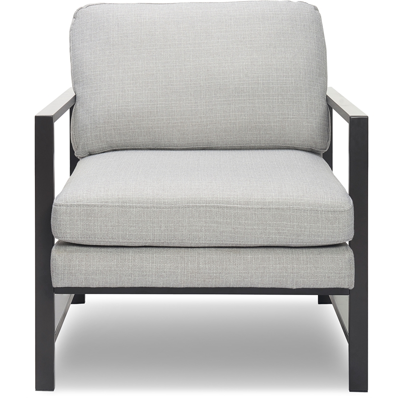 Tommy Hilfiger Russell Grey Metal Frame Accent Chair Light Grey