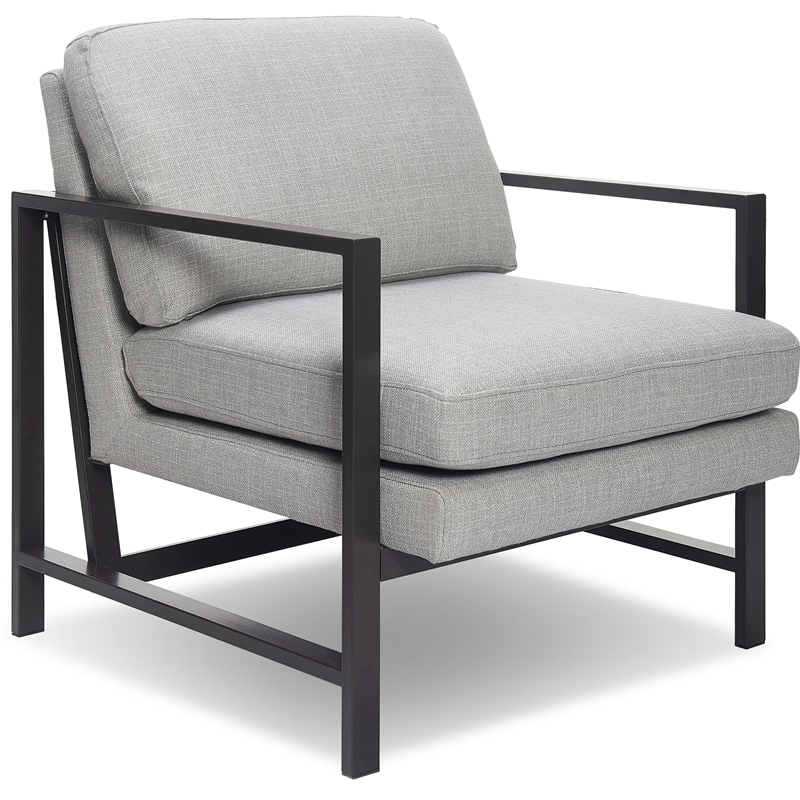 Tommy Hilfiger Russell Grey Metal Frame Accent Chair Light Grey