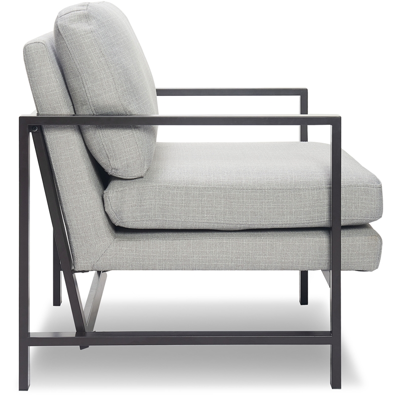 Tommy Hilfiger Russell Grey Metal Frame Accent Chair Light Grey