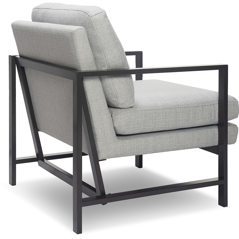 Tommy Hilfiger Russell Grey Metal Frame Accent Chair Light Grey