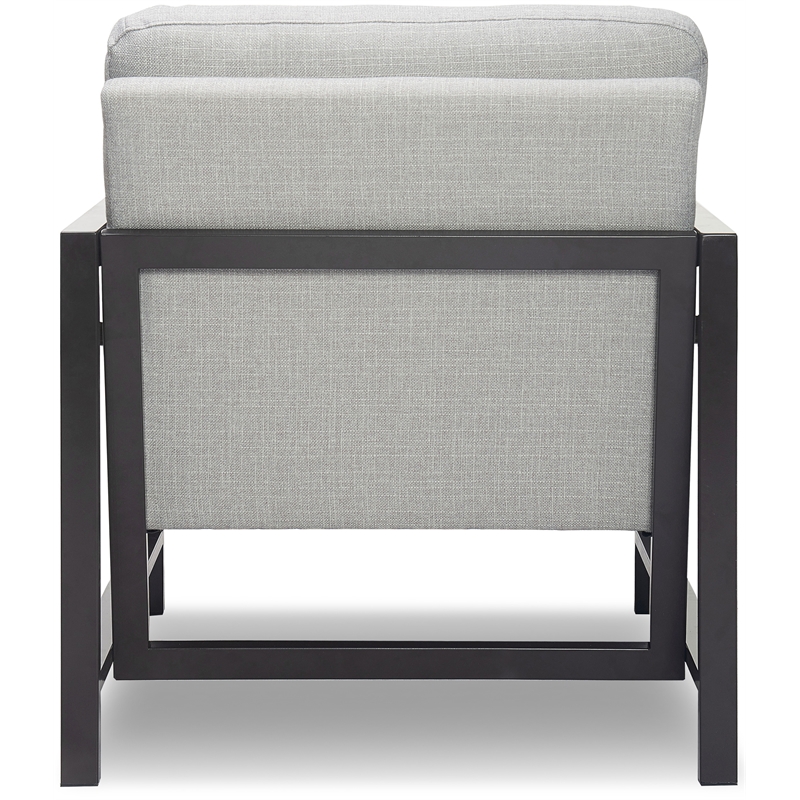 Tommy Hilfiger Russell Grey Metal Frame Accent Chair Light Grey