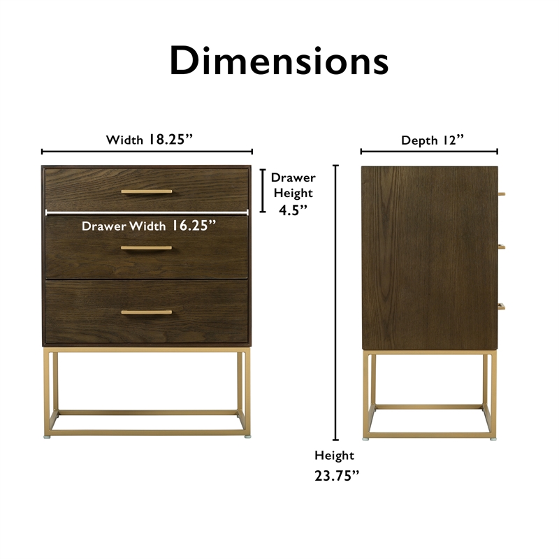 Tommy Hilfiger Franklin 3 Drawer Dresser Walnut