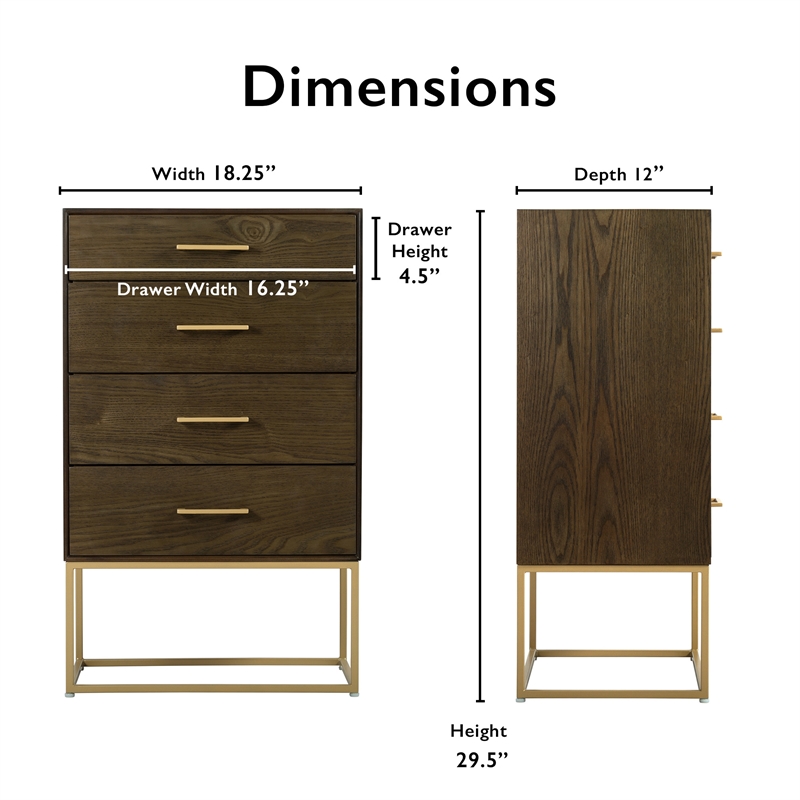 Tommy Hilfiger Franklin 4 Drawer Dresser Walnut